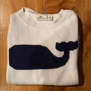 Vineyard Vines Girls Whale Sweater White